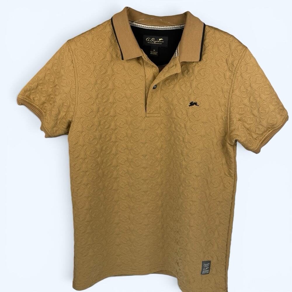 A. Tiziano Polo Jacquard Knit Khaki/Tan Men's Medium Quilted